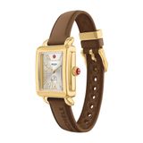 Michele Women's Deco Sport Mid Gold-Tone Brown Silicone Watch, Mww06H000008 image 7 thumbnail