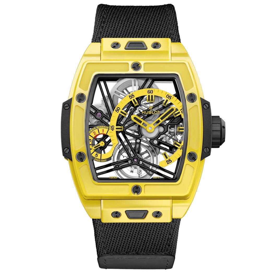 Hublot Spirit of Big Bang Texas Tourbillon Yellow Ceramic 42mm 645.CY.4723.NR