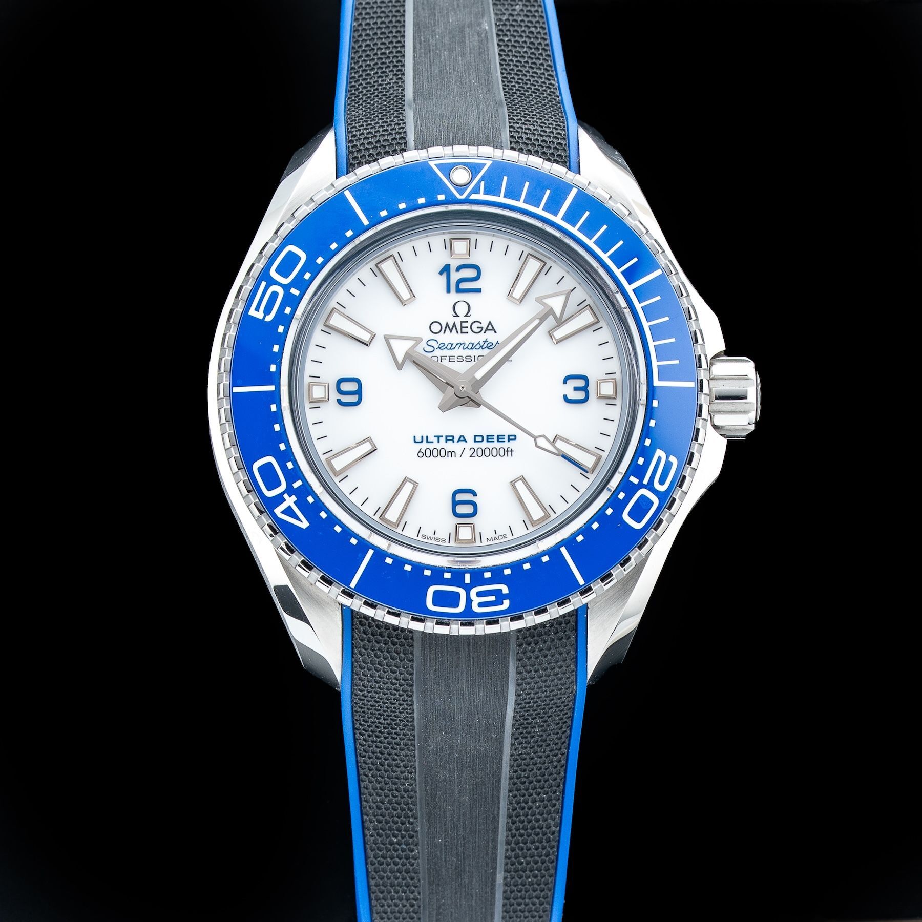Omega Seamaster Planet Ocean 6000M Ultra Deep White Dial 45.5mm on Strap 215.32.46.21.04.001