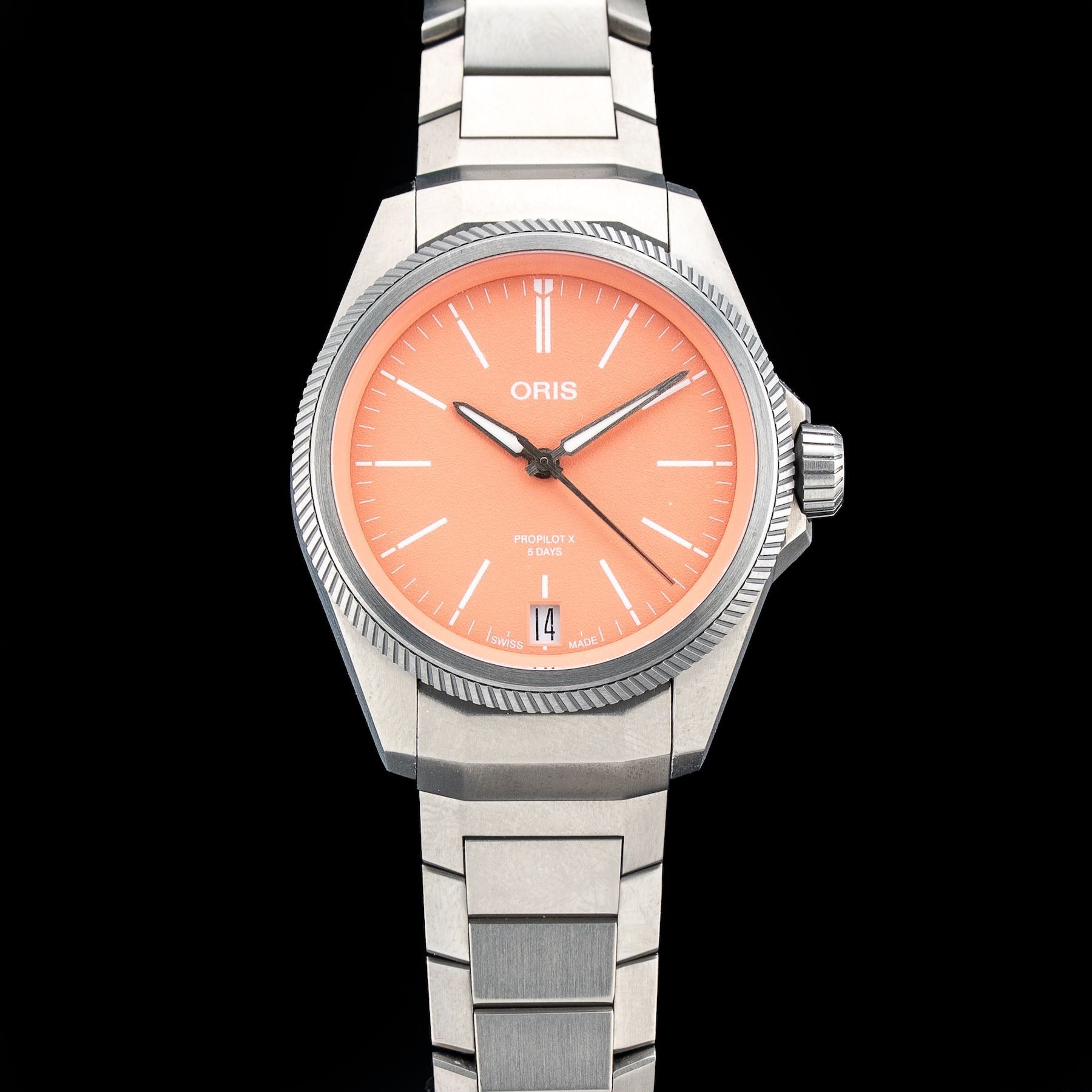 Oris 01 400 7778 7158-07 7 20 01TLC Big Crown Propilot X Calibre 400 Salmon Dial