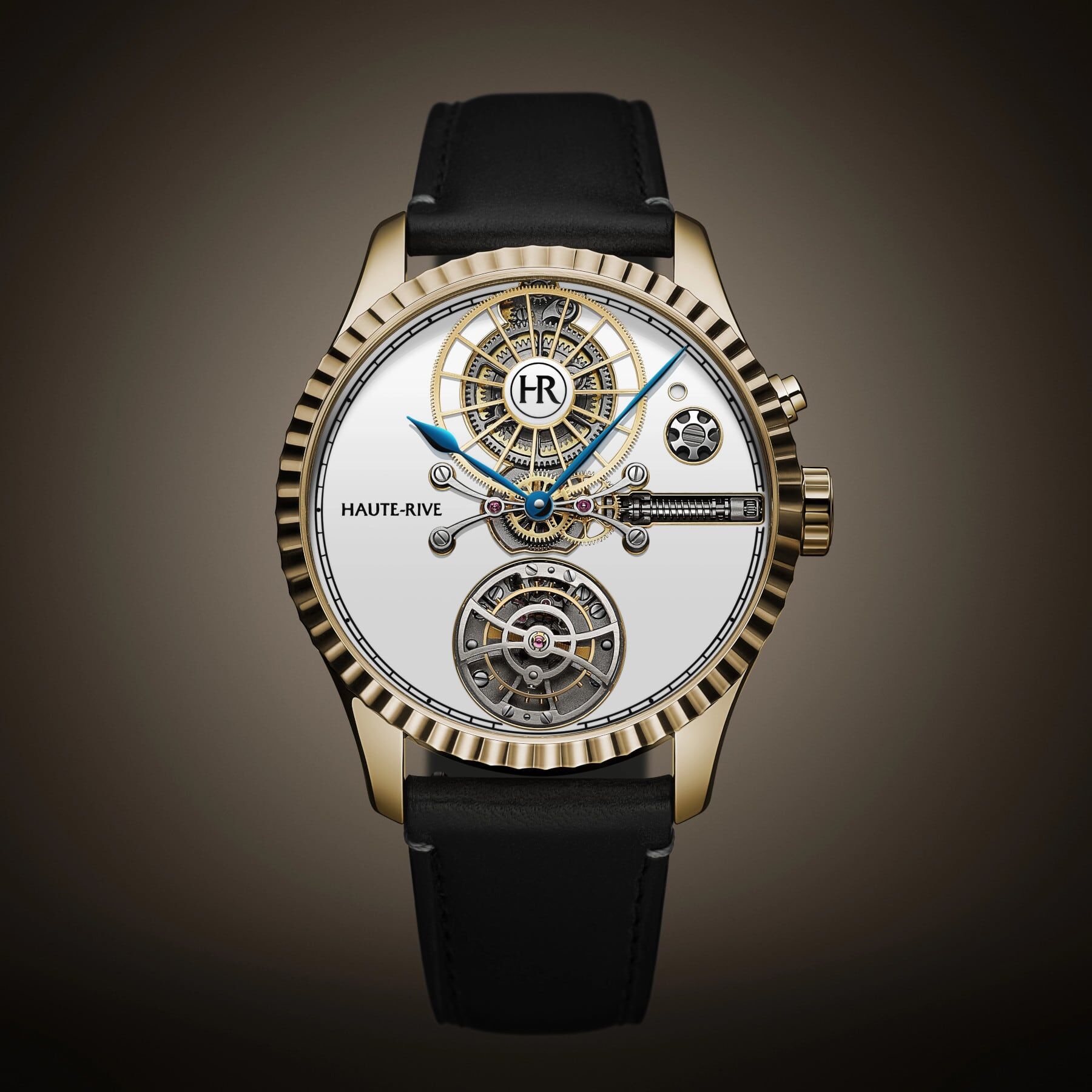 Haute Rive Honoris I Yellow Gold White Dial Fluted Bezel