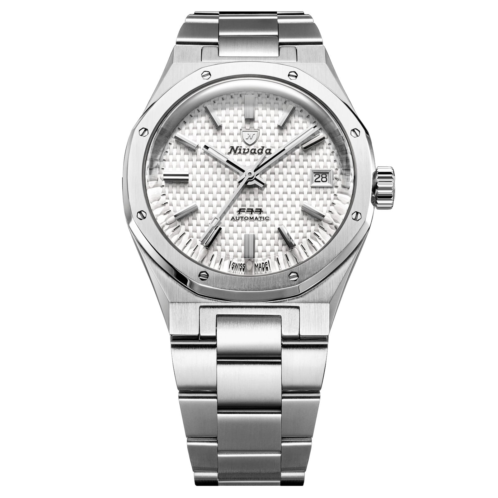 Nivada Grenchen F77 White MK2 38mm Date 69014A77