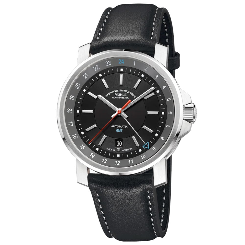 Mühle Glashütte 29ER Big GMT On Black Leather Strap M1-25-93-LB