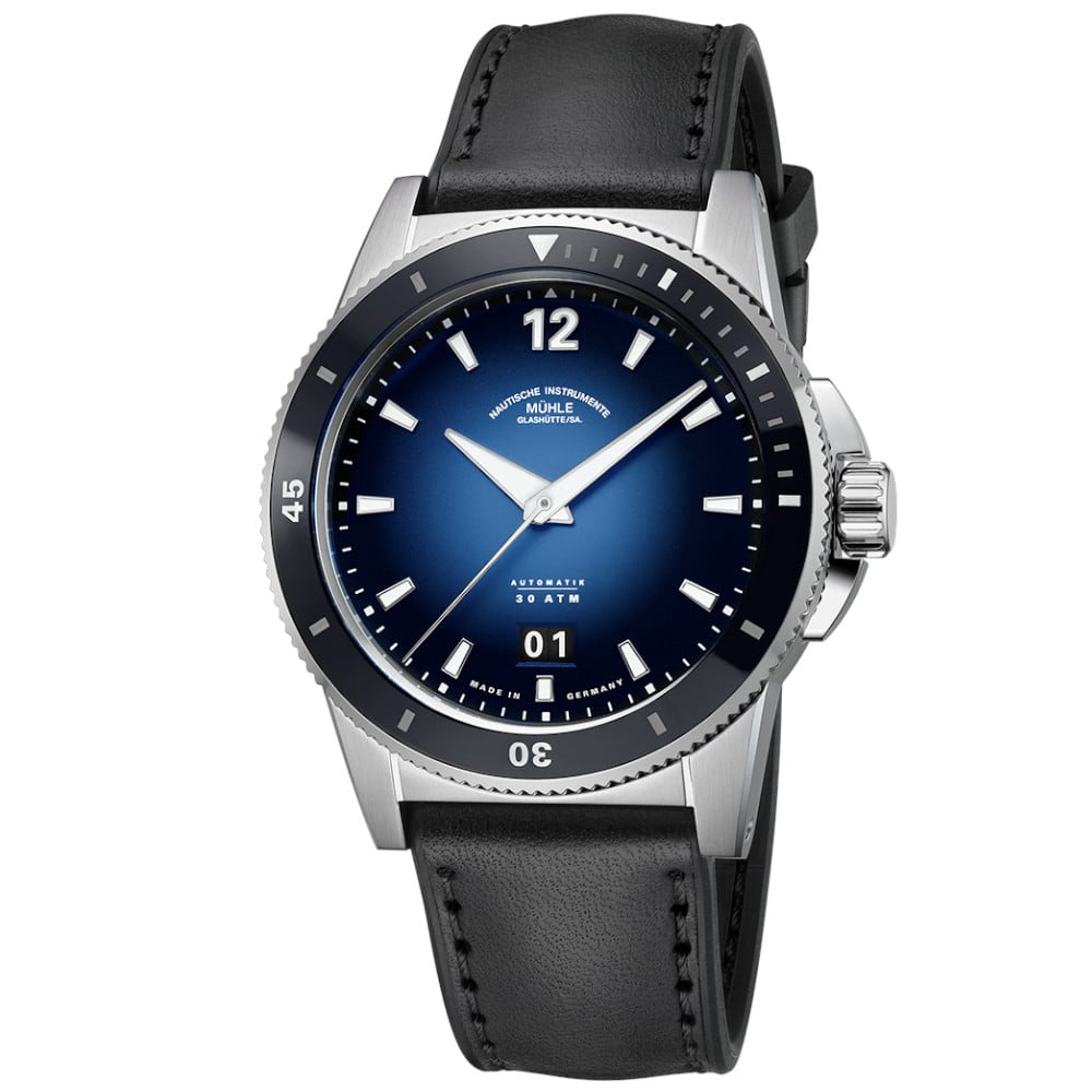 Mühle Glashütte Sportivo Big Date On Leather Strap