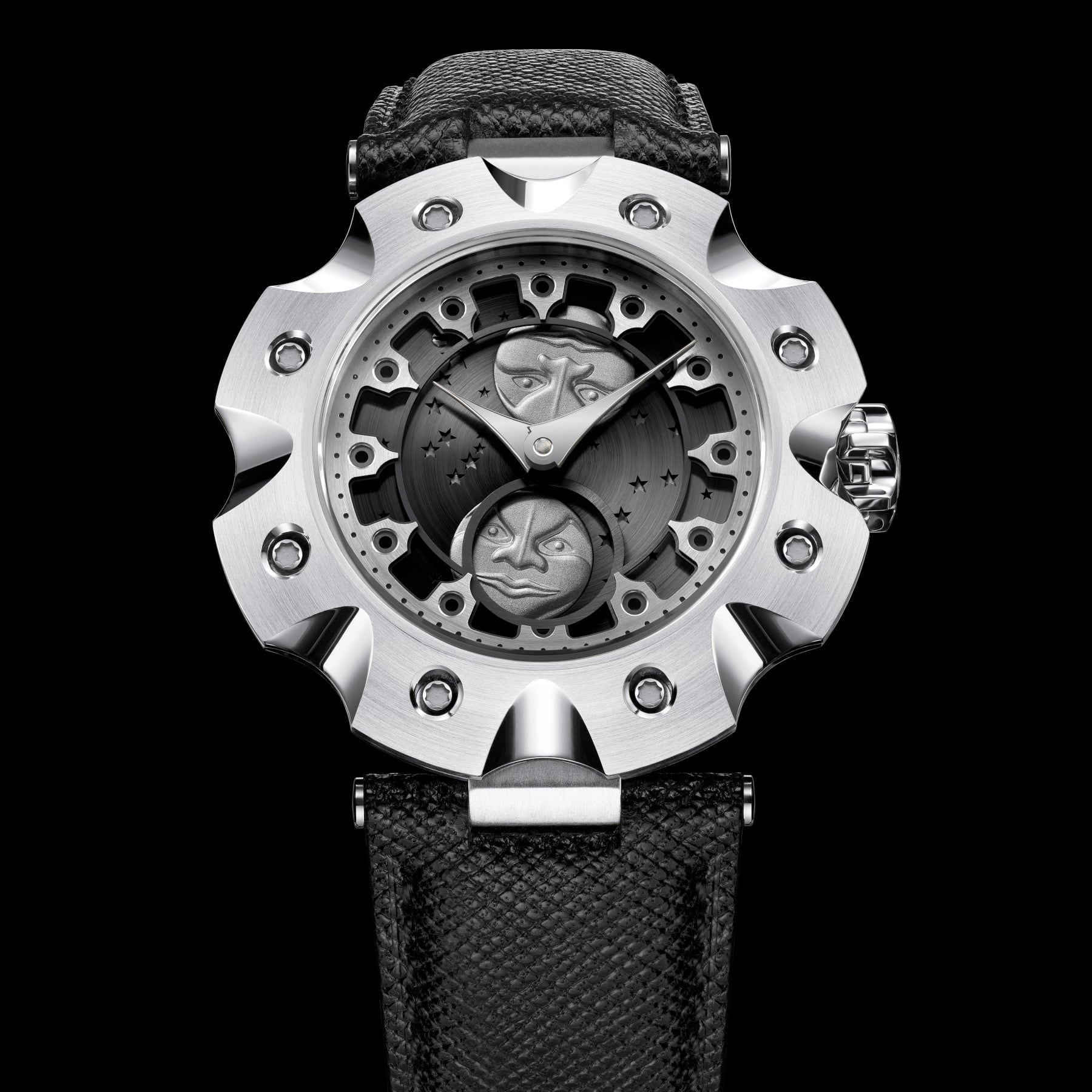 Sarpaneva Supernova Moonphase Grey with White Gold Moons