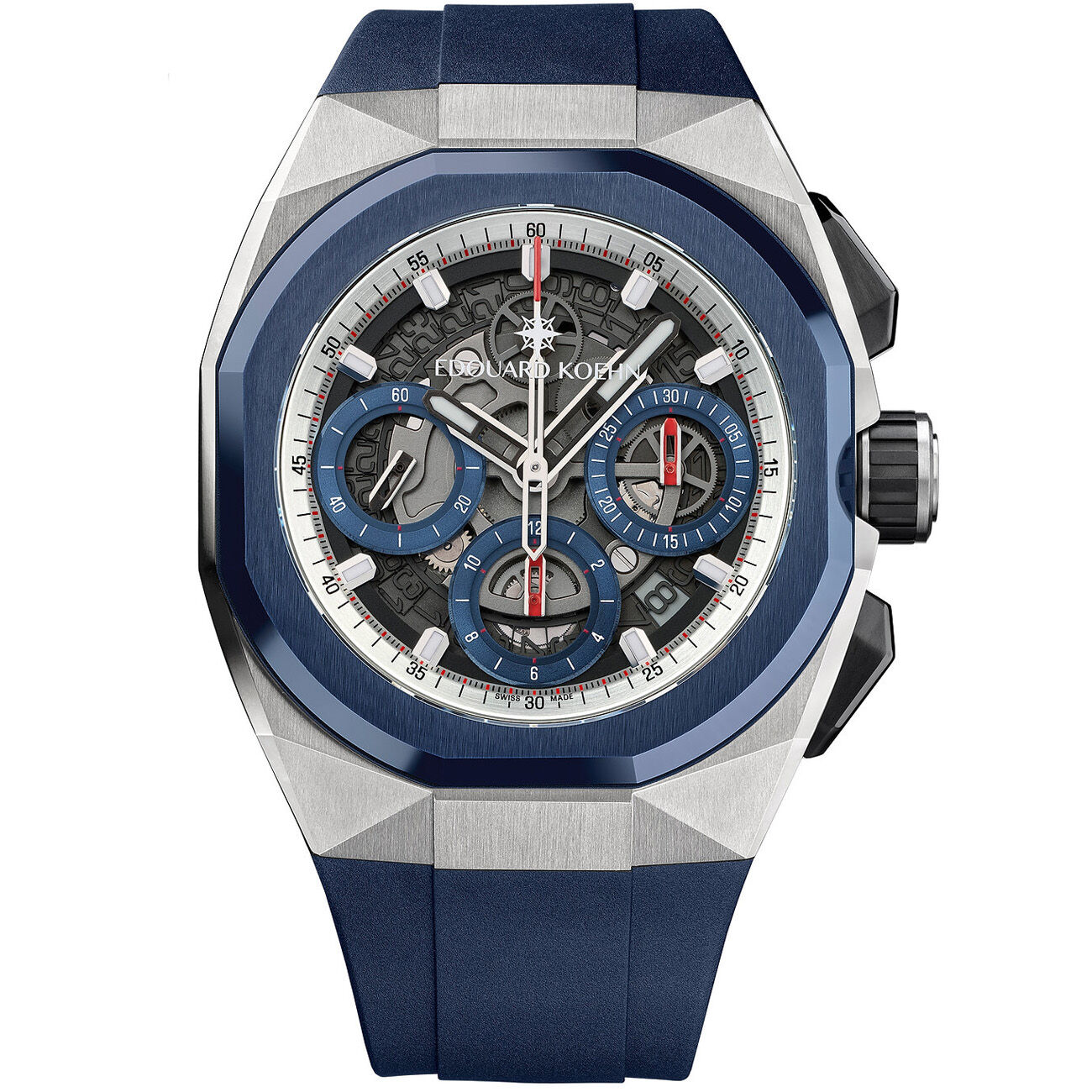 Edouard Koehn Tempus III Blue Skeleton Chronograph EK-CHR07SRBE