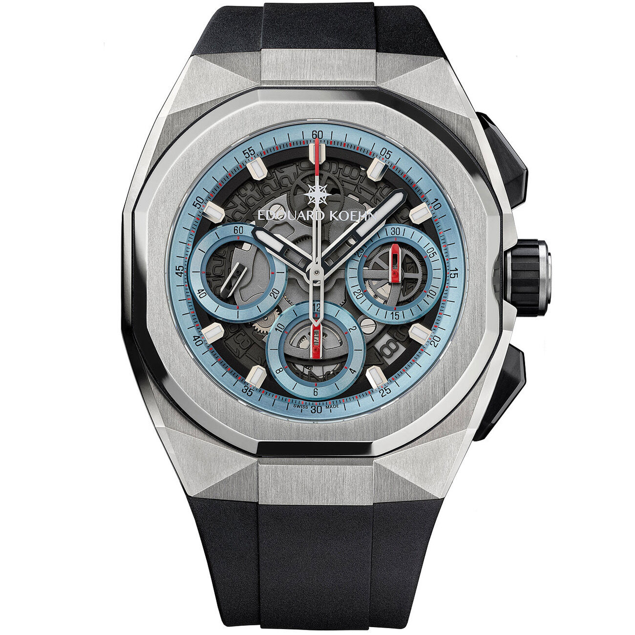 Edouard Koehn Tempus III Ice Blue Skeleton Chronograph EK-CHR10SRIB