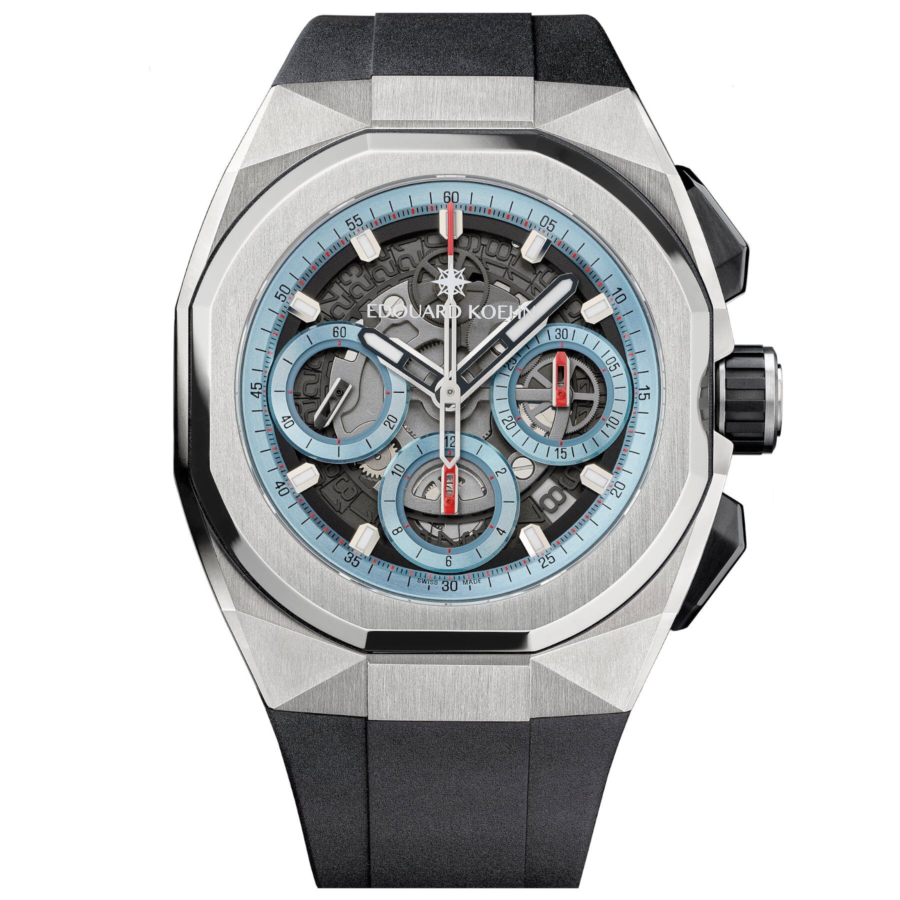 Edouard Koehn Tempus III Ice Blue Skeleton Chronograph EK-CHR10GRIBE