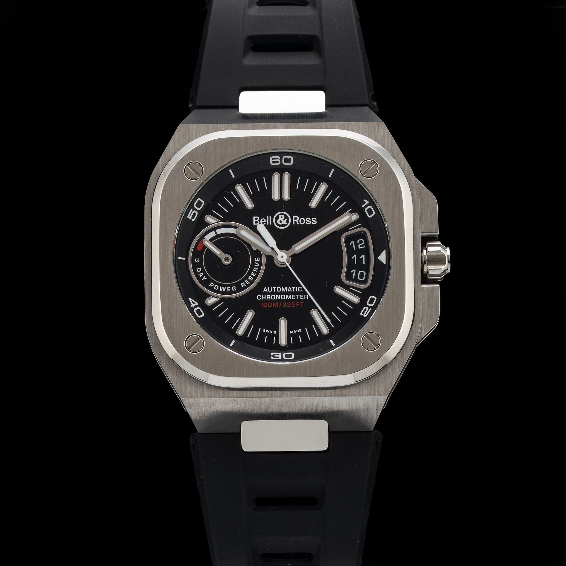 Bell & Ross BR-X5 Black on Rubber Strap BRX5R-BL-ST/SRB