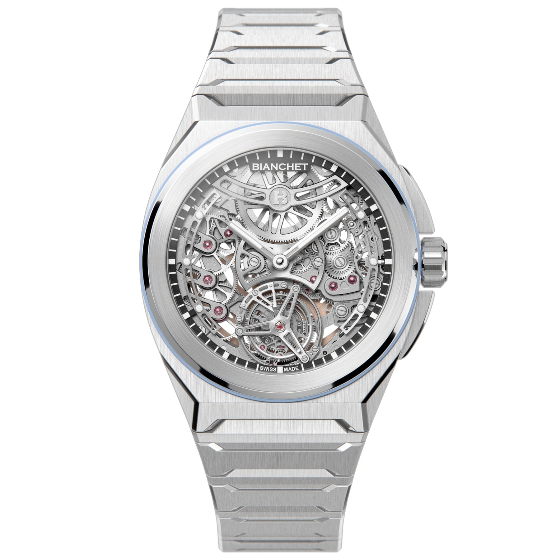 Bianchet Ultrafino Rotondo Titanium Skeleton Sky Blue