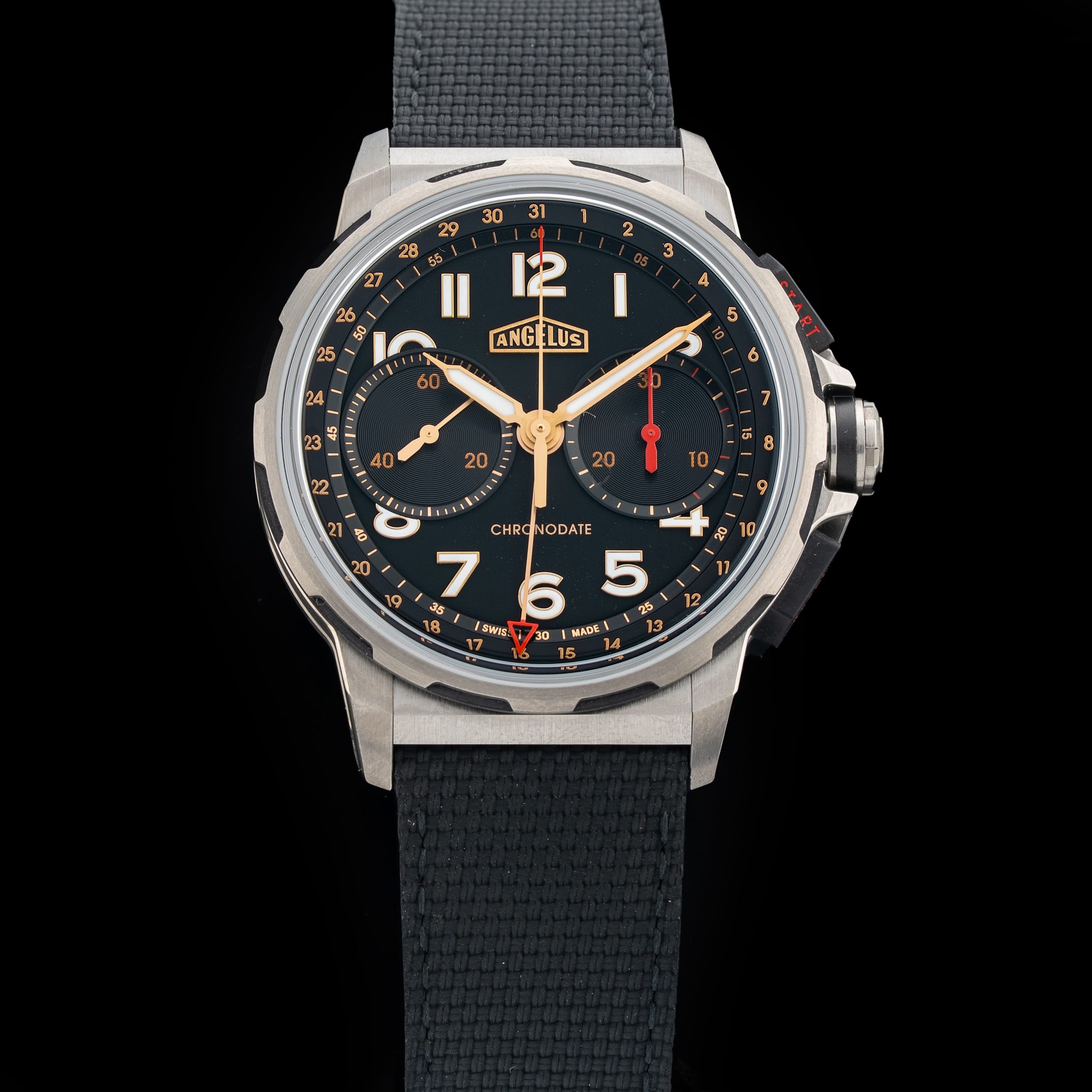 Angelus 0CDYF.B02A.K009B Chronodate Titanium Black