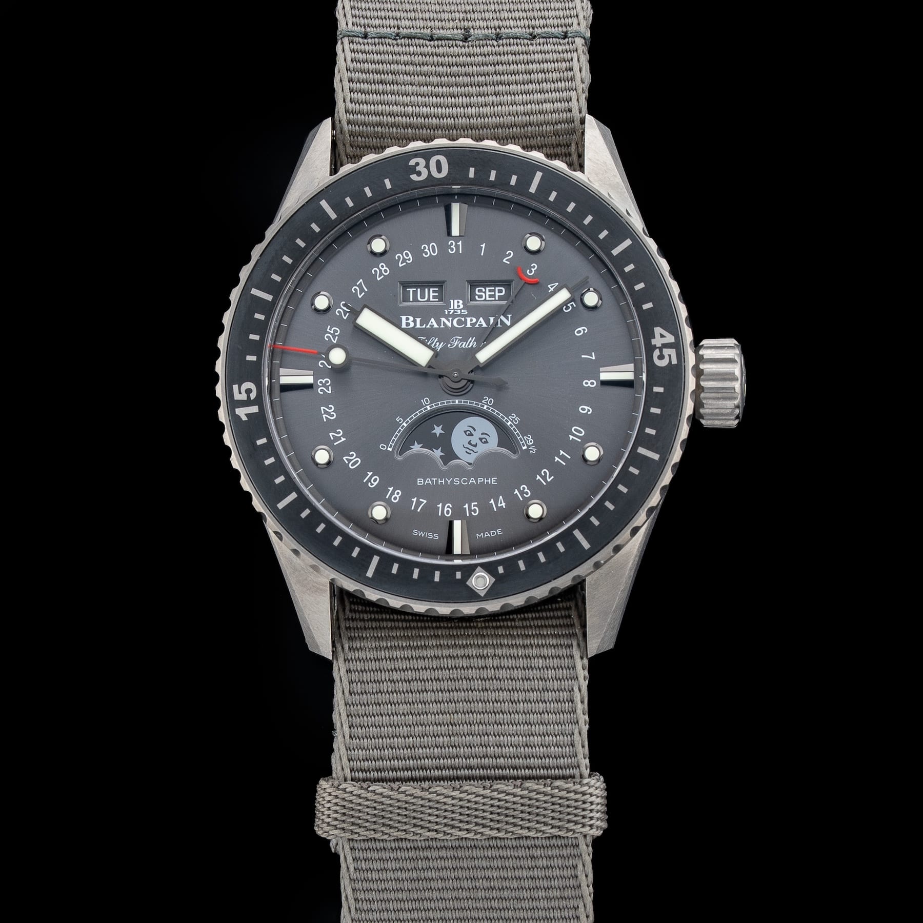 Blancpain Fifty Fathoms Bathyscaphe Complete Calendar Titanium 5054 1210 NAGA