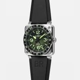 Bell & Ross BR03-93 GMT Lum Steel on Rubber Strap BR0393-GN-ST/SRB image 3 thumbnail