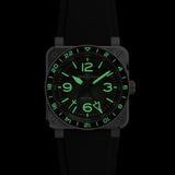 Bell & Ross BR03-93 GMT Lum Steel on Rubber Strap BR0393-GN-ST/SRB image 1 thumbnail