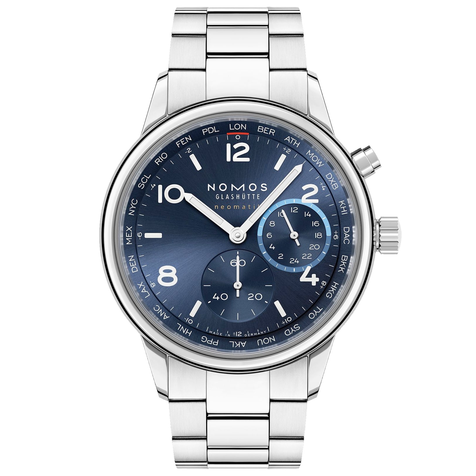 Nomos Glashütte Club Sport Neomatik Worldtimer Blue