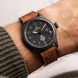 Bremont HMAF Altitude 39mm Date Steel Cerakote Black on Leather Strap image 6 thumbnail
