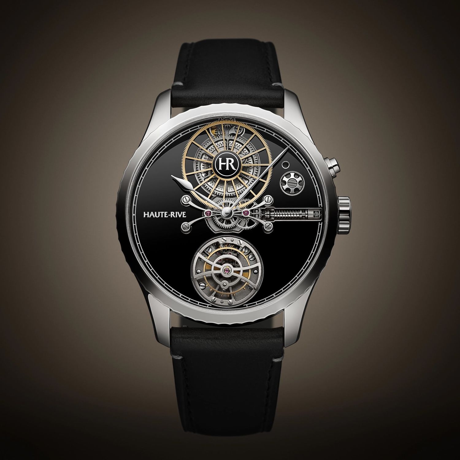 Haute Rive Honoris I Stainless Steel Black Enamel Dial Smooth Bezel