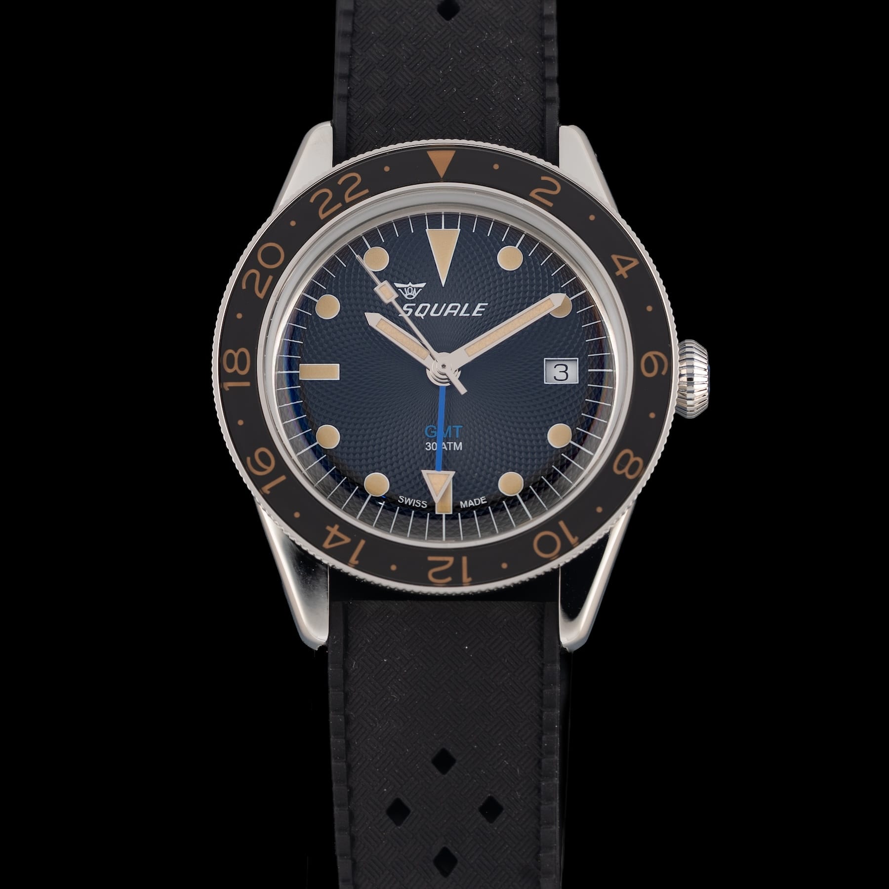 Squale SUB-39 GMT "Blackfin" Black Guilloché U.S. Exclusive