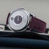 Fears Brunswick 40.5 Jump Hour 'Barleycorn Plum' on Strap BS240.500A.011.022 image 6 thumbnail